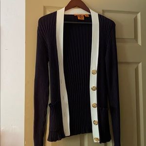 Tory Burch women’s cardigan navy/white size L